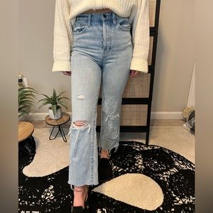 Pistola button fly high rise straight jean